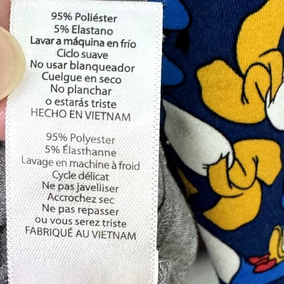 LuLaRoe Disney Donald Duck Randy Gray Blue Raglan Sleeve Shirt Women's Sie L - Picture 5 of 12